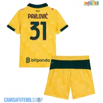 Camisa de time de futebol AC Milan Strahinja Pavlovic #31 Replicas 3º Equipamento Infantil 2025-26 Manga Curta (+ Calças curtas)